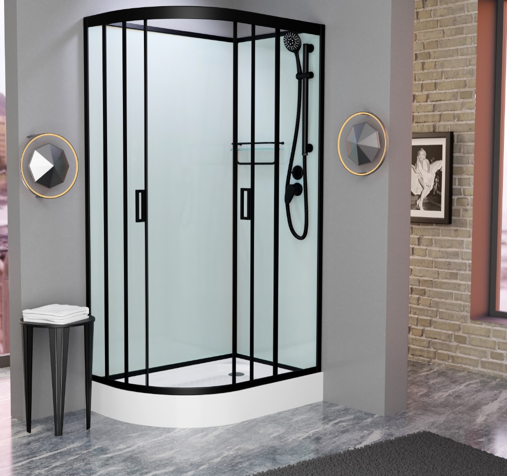 

Душевая кабина Frank F411R М Black матовое стекло, без крыши, F411R М Black
