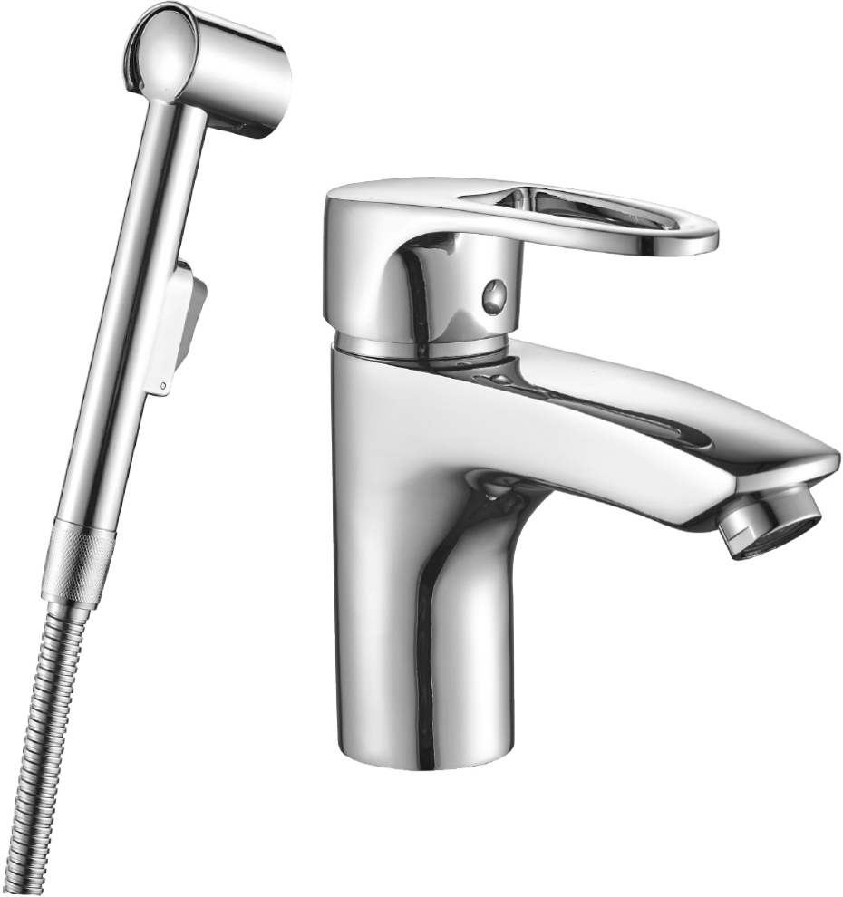

Смеситель Decoroom SO70 DR70015 для раковины, с гигиеническим душем, Хром, DR70015