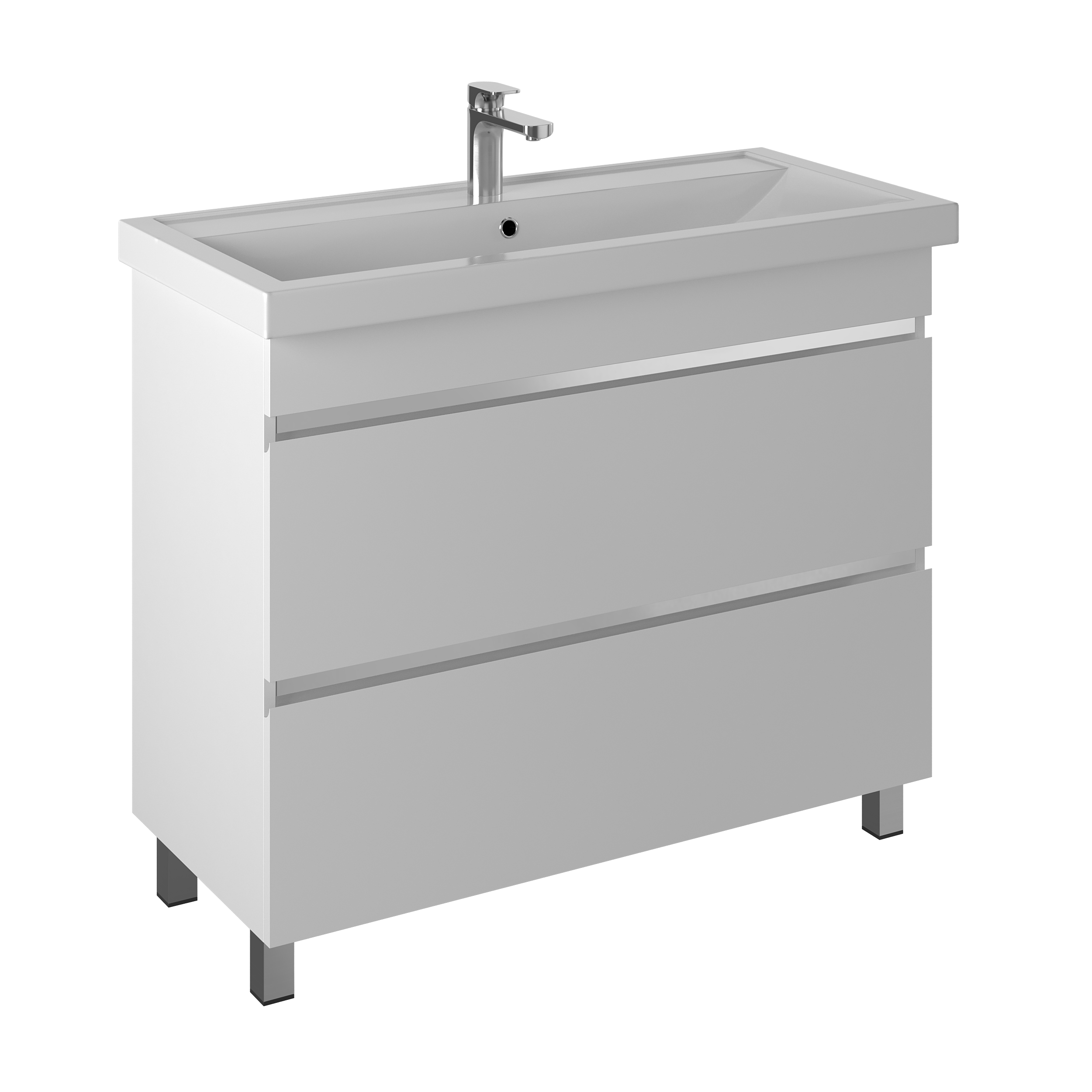 

Тумба с раковиной Briz Элен Классик 100 напольная, белая глянцевая, Белый глянцевый