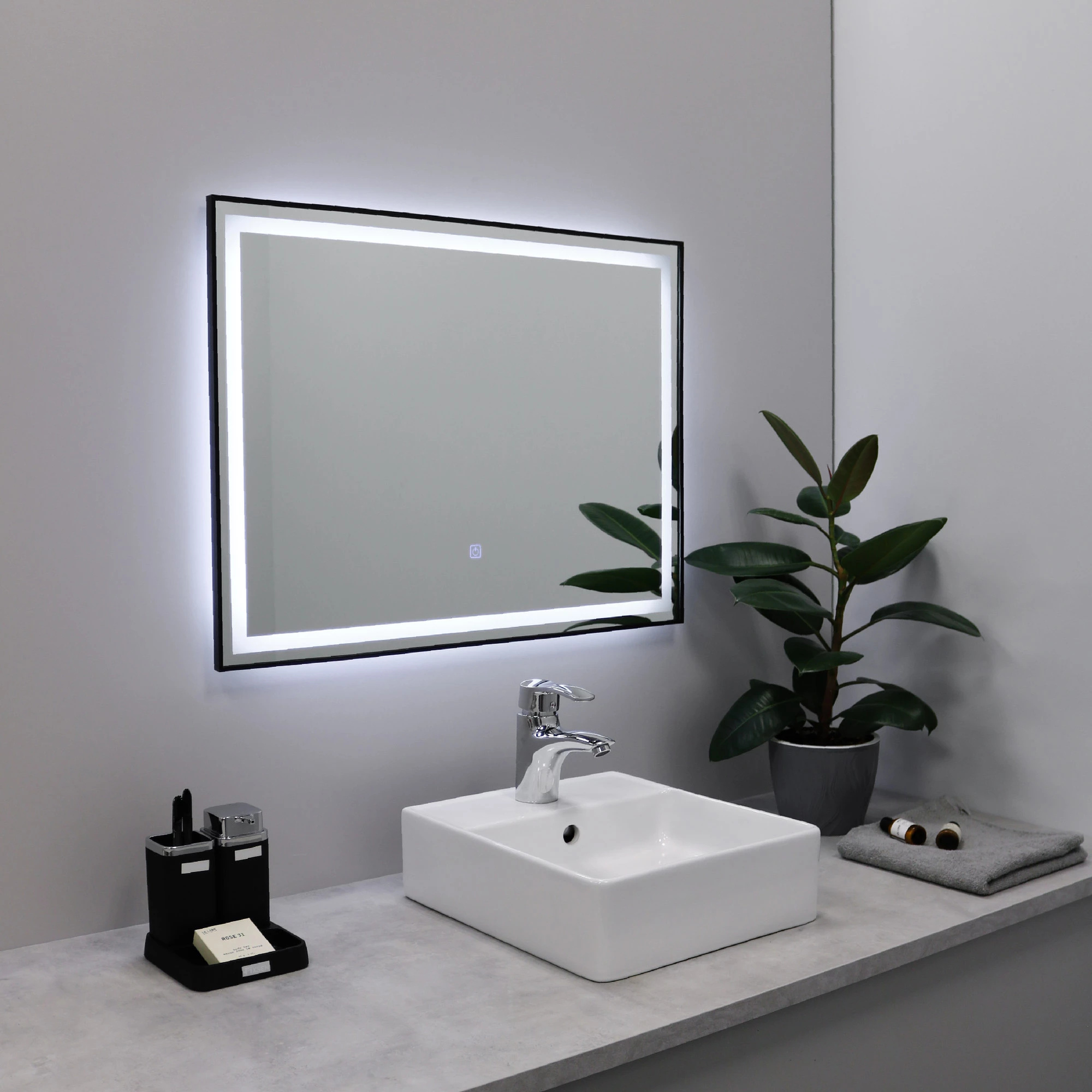 

Зеркало Fixsen FX-2080B 80х60 см, черное, с LED подсветкой, Черный, FX-2080B