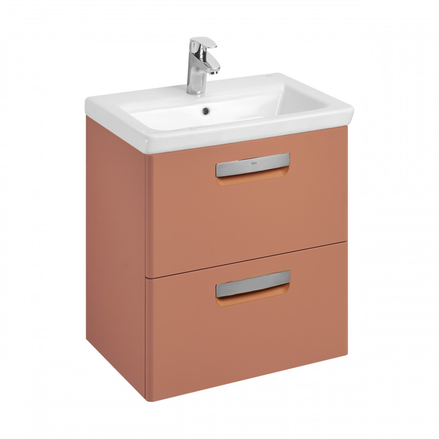 

Тумба с раковиной Roca The Gap Original 60 подвесная, 2 ящика, терракот, ZRU9307837