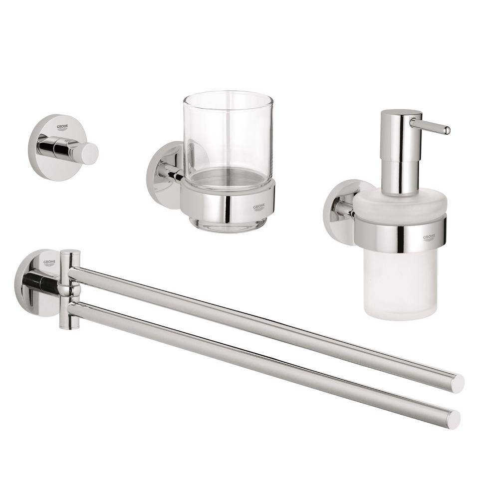 

Набор аксессуаров Grohe Essentials New 40846001 4 предмета, Хром, Essentials New 40846001