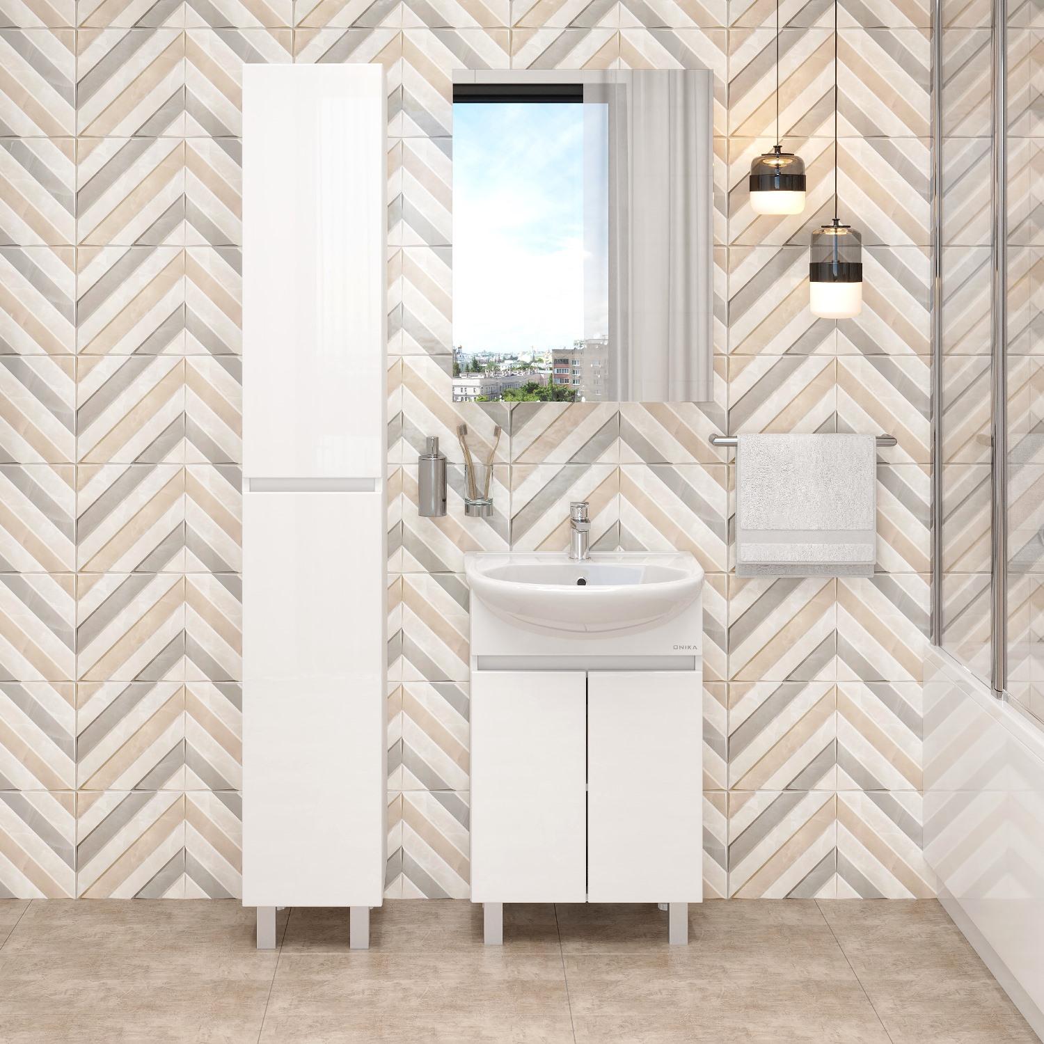 

Мебель для ванной Onika Милтон 50 белая, Белый, Милтон 50