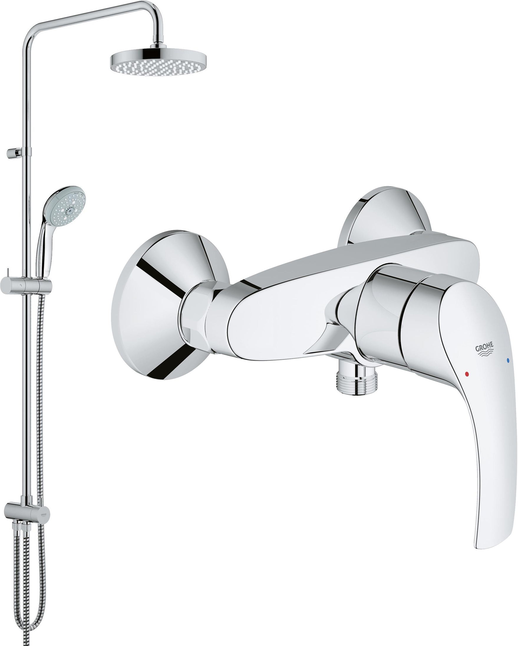 

Душевой комплект Grohe Eurosmart New 124410, Хром, Eurosmart New 124410