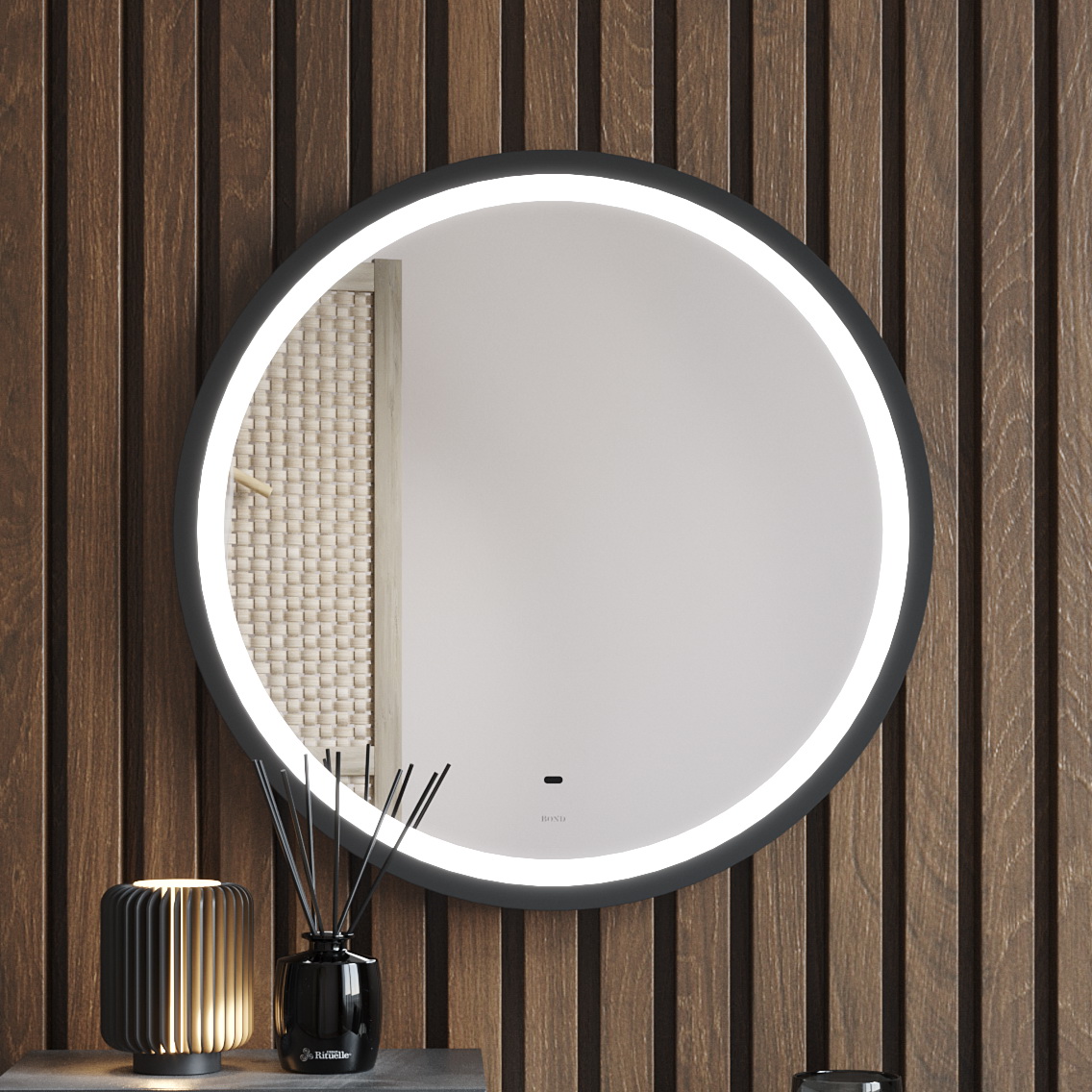 

Зеркало Bond Circle D60 с LED-подсветкой и бесконтактным сенсором, черный, M60ZE-6060