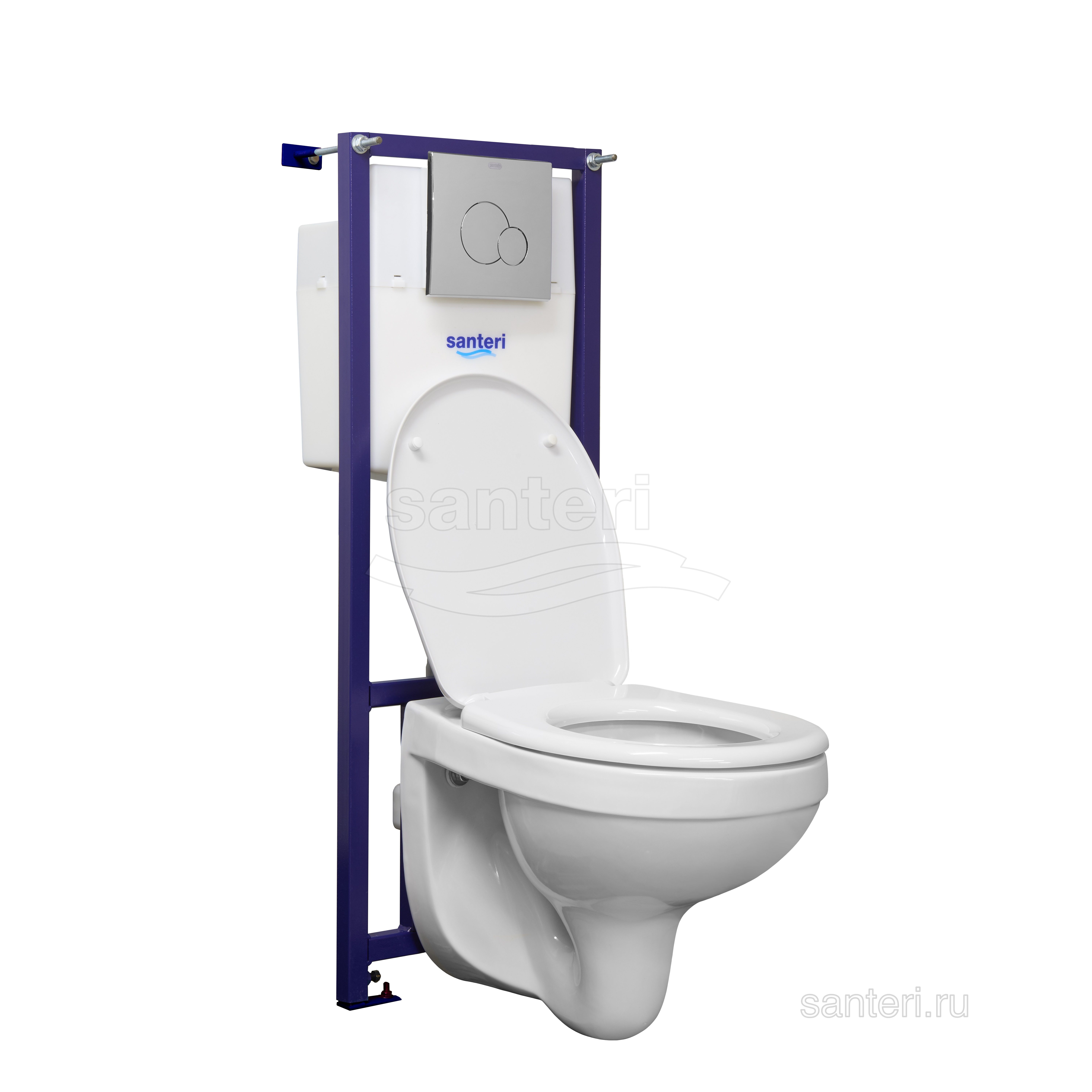 

Комплект Santeri Альфа ПЭК (комфорт) 1.3816.4.S00.00B.0 подвесной унитаз + инсталляция + сиденье + панель хром, Белый, 1.3816.4.S00.00B.0