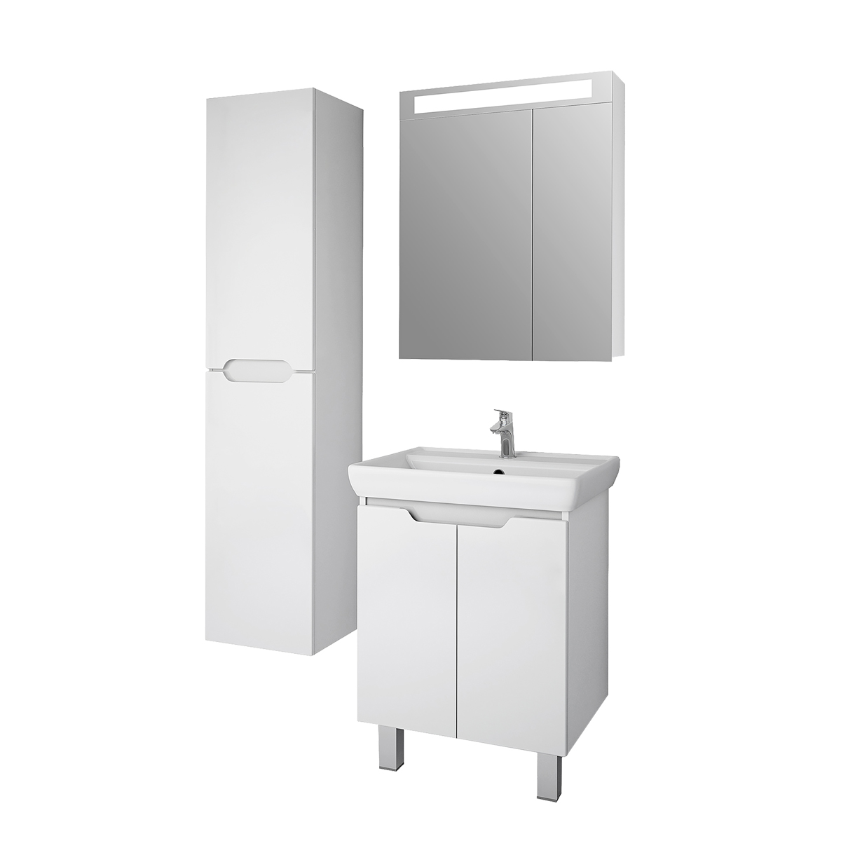 

Мебель для ванной комнаты Dreja Q Plus (D) 60 с дверками белый глянец, Q Plus (D) 60