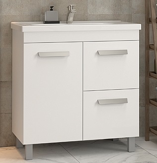 

Тумба с раковиной Vigo Nova 2-80 с 2 ящиками, 1 дверца, Белый, Nova 80