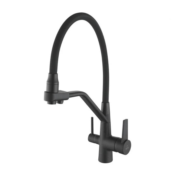 

Смеситель для кухонной мойки Rose R558H черный, R558H