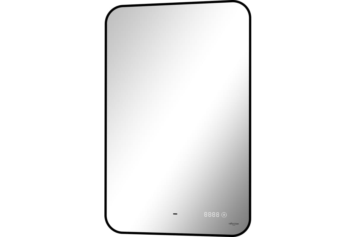 

Зеркало Reflexion Black View 60х100 с подсветкой, бесконтактным сенсором, диммером, часами, черной окантовкой, Черный, Black View RF4003BV