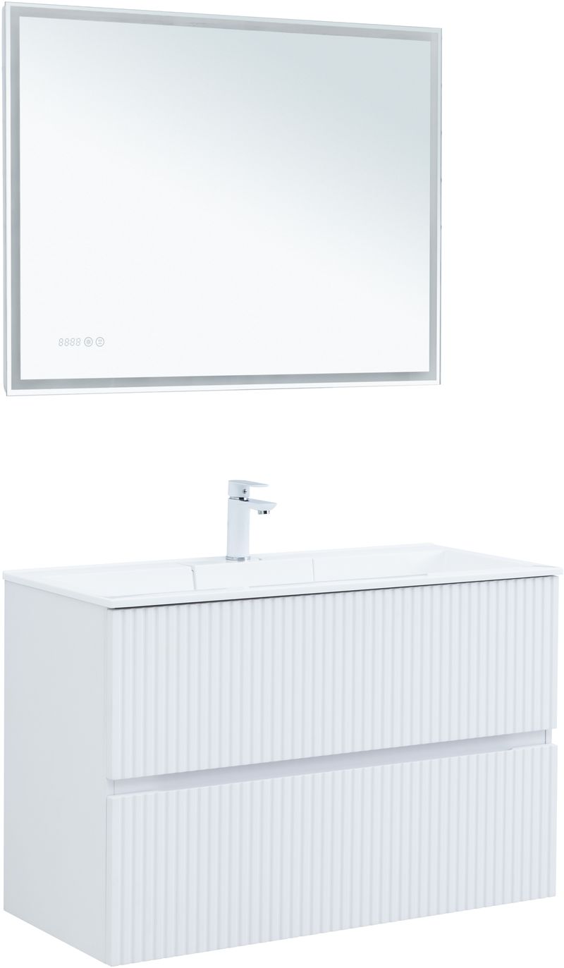 

Мебель для ванной Aquanet Джейн 100 подвесная, белая матовая, Белый матовый, 00313288