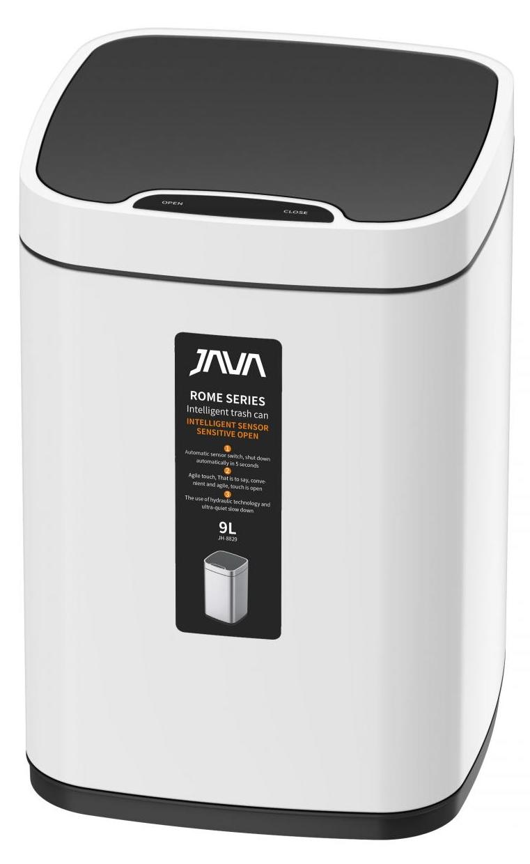 

Мусорное ведро Java S-883-9W сенсорное квадратное 9 л белое, Белый, 9W