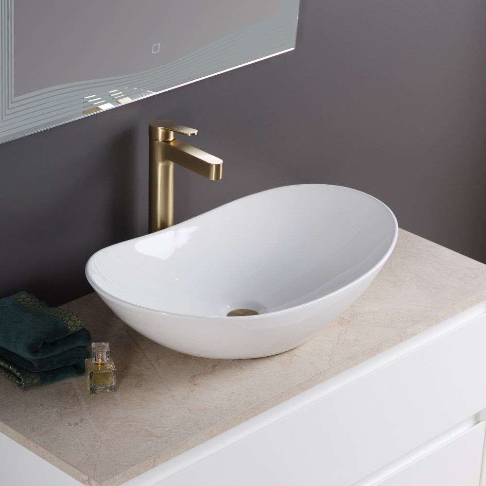 

Раковина BelBagno BB1404 накладная 60х36 см, белая, Белый