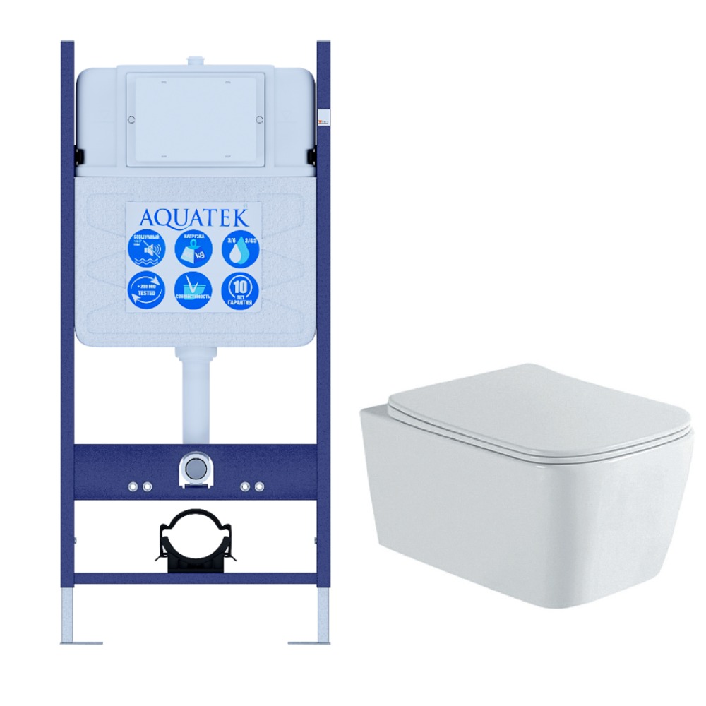 

Комплект инсталляция Aquatek Standart INS-0000014 + унитаз Либра New AQ1148N-00 с сиденьем микролифт, Белый, Либра New AQ1148N-00