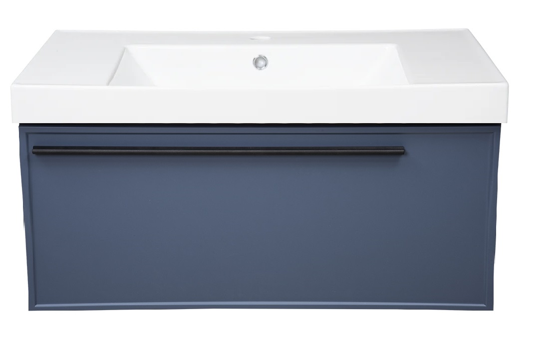 

Тумба с раковиной La Fenice Elba 80 подвесная, синяя, Синий матовый, Elba FNC-01-ELB-BG-80