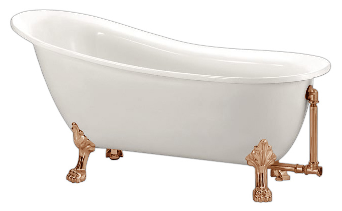 

Акриловая ванна BelBagno BB06-1550-BRN ножки бронза, Белый, BB06-1550-BRN