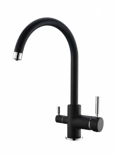 

Смеситель Emar Quartz ЕС - 3007 для кухни оникс, Черный, ЕС - 3007