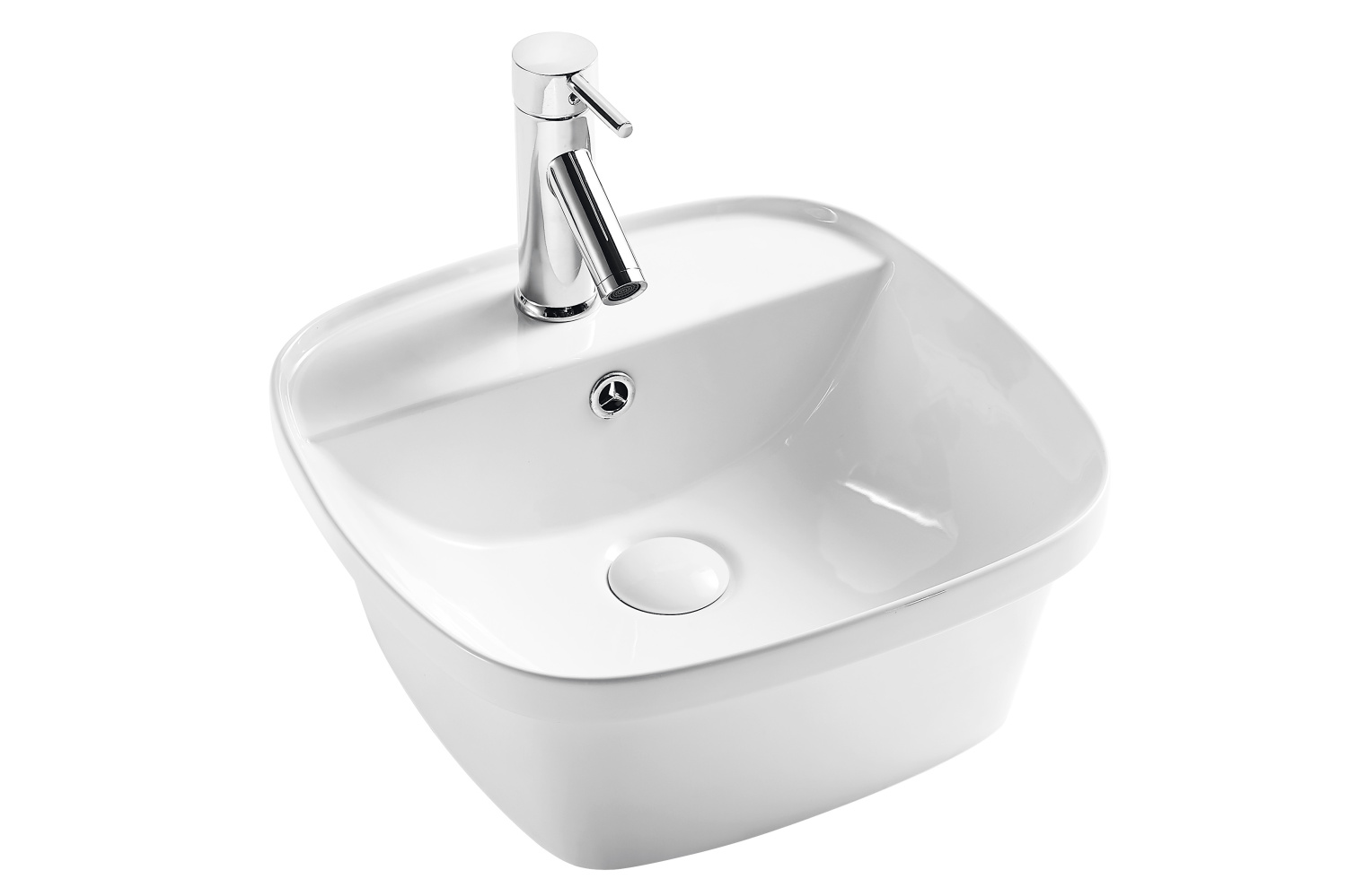 

Раковина D&K Quadro 430х425х175 накладная, Белый, 430х425х175