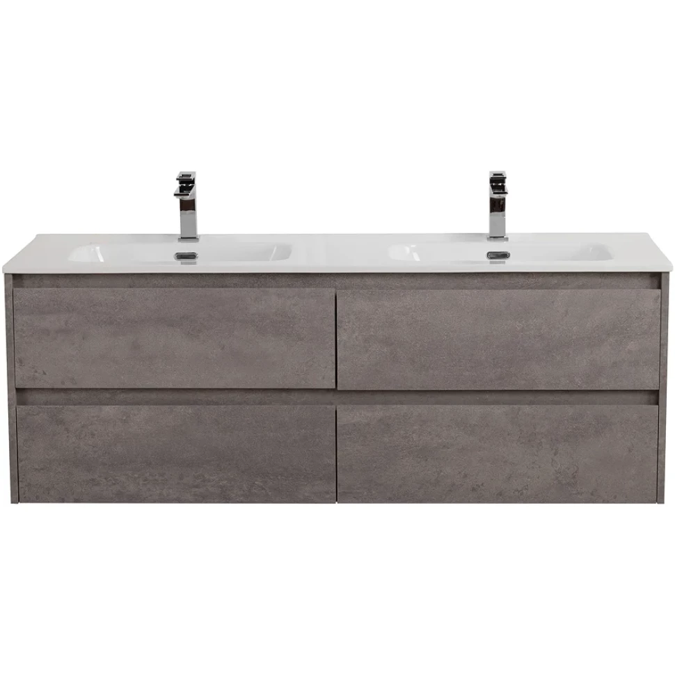 

Тумба с раковиной Belbagno Kraft 120 подвесная, с 4-мя ящиками, Cemento Grigio, KRAFT-1200-4C-SO-2-CG