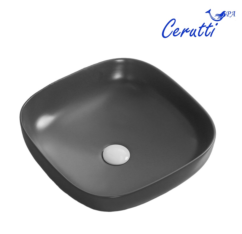 

Раковина Ceruttispa CR2677 42х42 накладная, черный матовый, CR2677