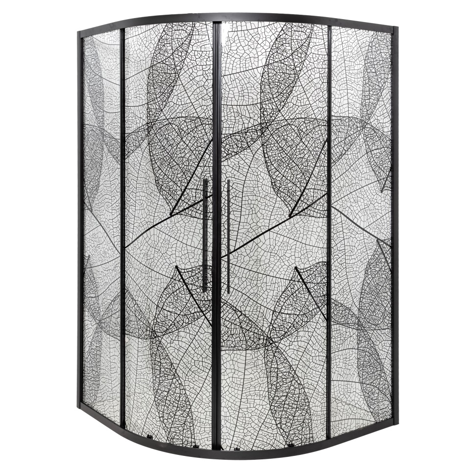 

Душевой уголок DTO HB 120 Black стекло с рисунком, профиль черный, 120 Black