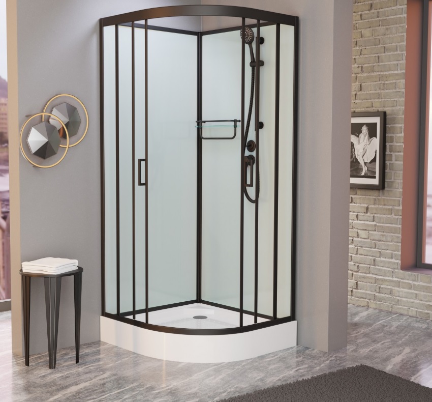 

Душевая кабина Frank F409 М Black матовое стекло, без крыши, F409 М Black