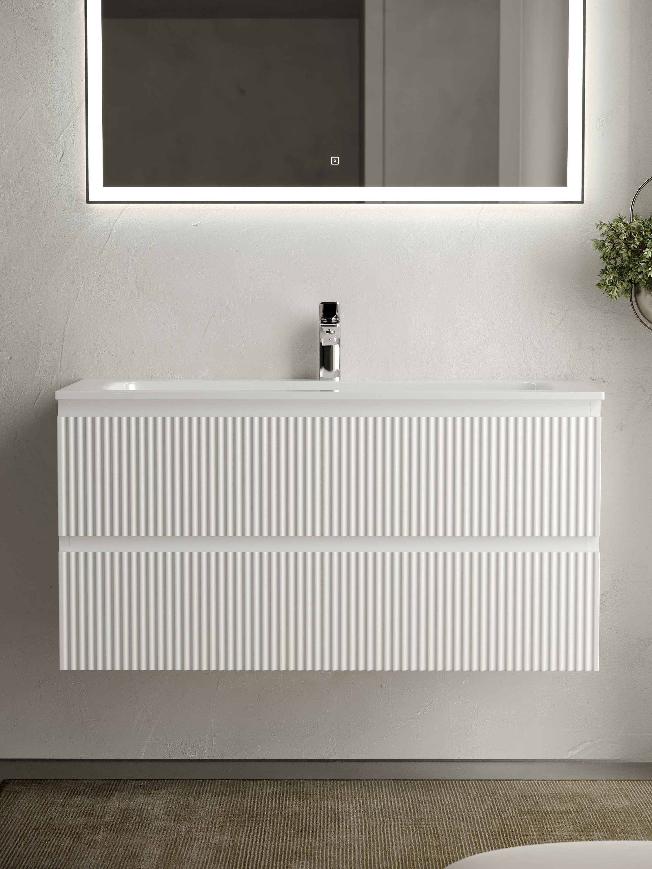 

Тумба с раковиной Sancos Snob R 100 SNR100W 2 ящика, Bianco, Белый, Snob R 100
