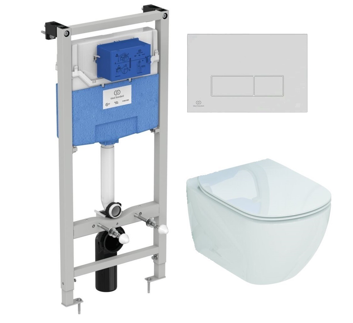 

Комплект инсталляция Ideal Standard Prosys Frame R020467+унитаз Ideal Standard Tesi T007901+кнопка смыва R0121AA, Белый, R020467+T007901+R0121AA