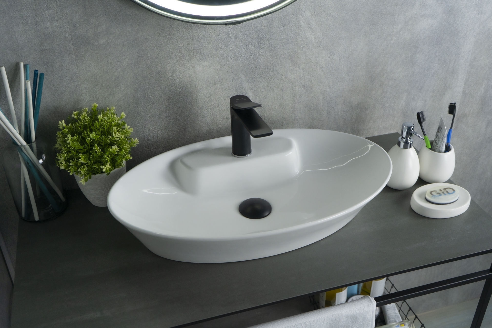 

Раковина Gid Lago N9398 накладная 61х37 см, белая, Белый, Lago N9398