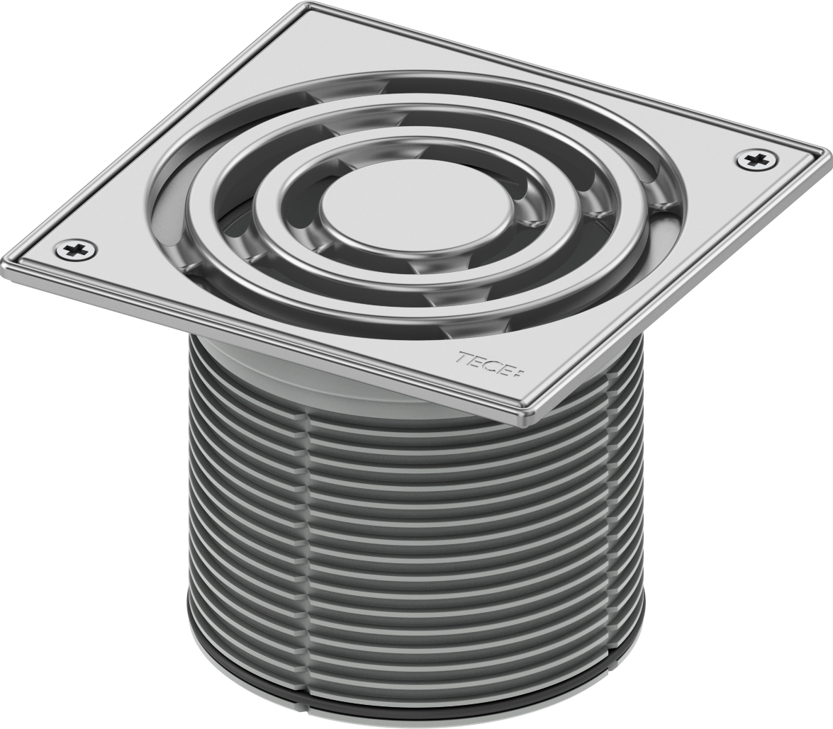 

Решетка TECE TECEdrainpoint S 366 00 10 с монтажным элементом и фиксаторами, Хром, TECEdrainpoint S 366 00 10