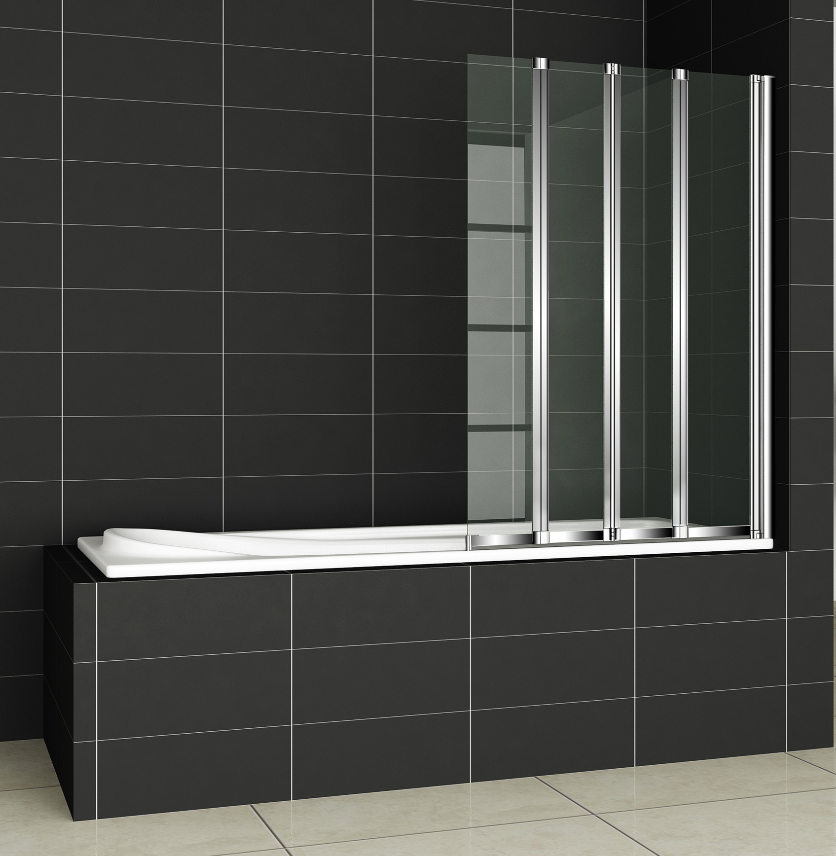 

Шторка на ванну Cezares Pratico V4 100/140 C Cr, Pratico V4 100/140 C Cr