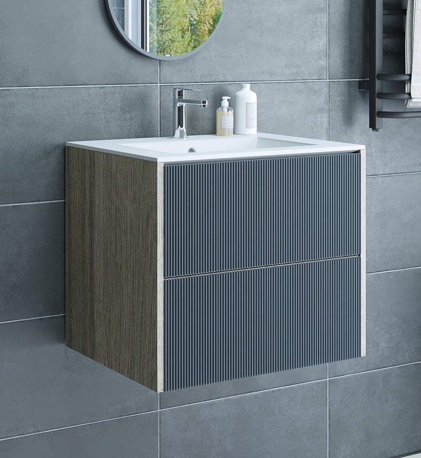 

Тумба с раковиной Sanflor Диана 65 дуб шерман графит (раковина Kerama Marazzi Piano 65), Светлое дерево, Диана