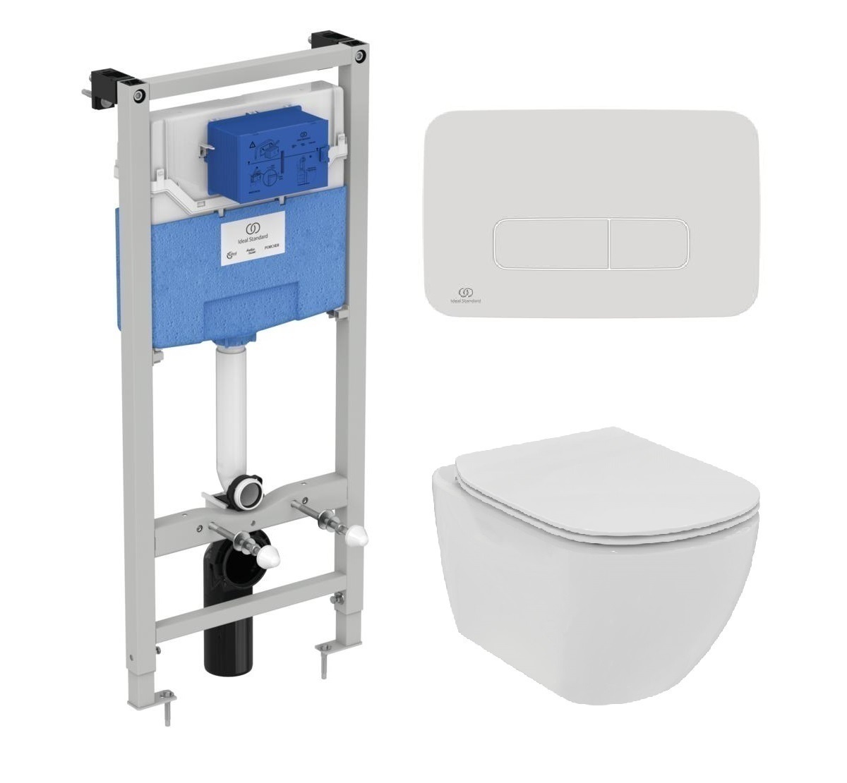 

Комплект инсталляция Ideal Standard Prosys Frame R020467+унитаз Ideal Standard Tesi Rimless T536001+кнопка смыва R0123AC, Белый, R020467+T536001+R0123AC