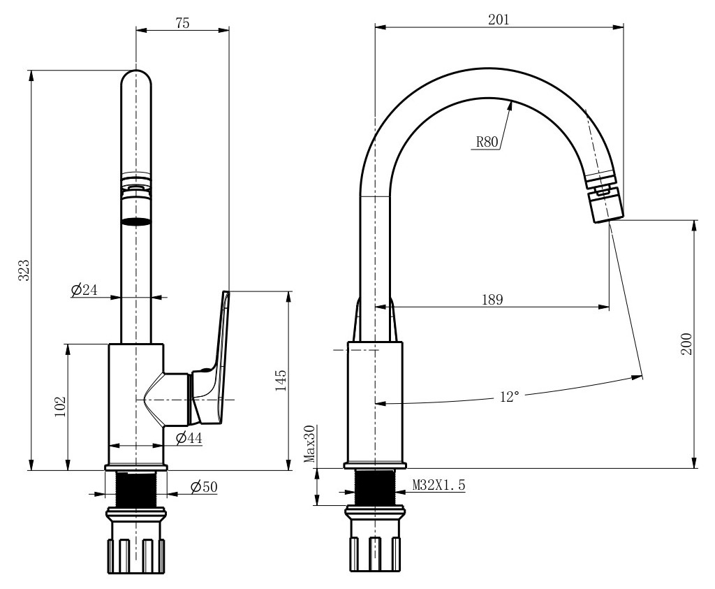 

Смеситель для кухонной мойки VODA Splash SPL519flex хром, SPL519flex