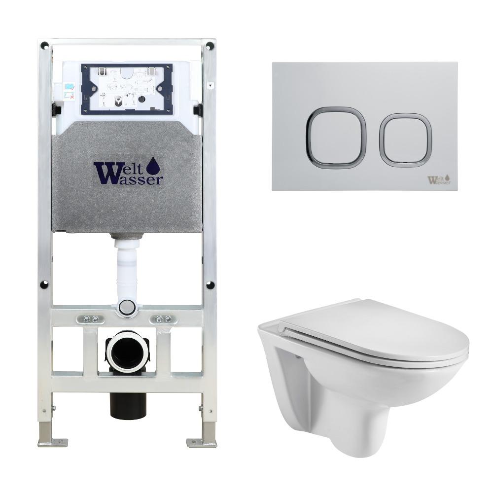 

Комплект Weltwasser 10000006858 унитаз Baarbach 004 GL-WT + инсталляция + кнопка Amberg RD-WT, Белый глянцевый, 10000006858