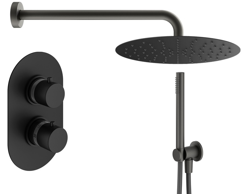 

Душевой комплект Plumberia Selection Ixo KITXOT18NO черный матовый, KITXOT18NO