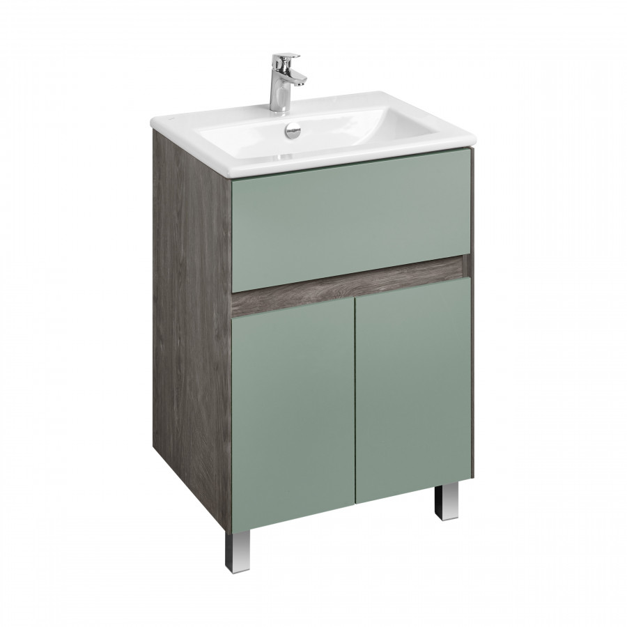 

Тумба с раковиной Aquaton Форест 60 дуб Рошелье/сумеречный голубой, Дерево / серо-голубой, Форест 1A278201FR9C0