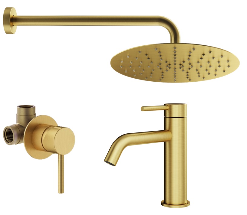 

Душевой комплект Plumberia Selection Ixo KITXO01OB53 золото брашированное, Золотой, KITXO01OB53