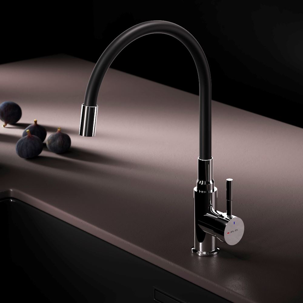 

Смеситель для кухонной мойки Am.Pm X-Joy S F85B07602 хром, черный, F85B07602