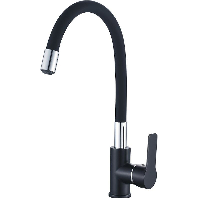 

Смеситель Haiba HB70113-7 для кухни с гибким изливом, черный/ хром, HB70113-7