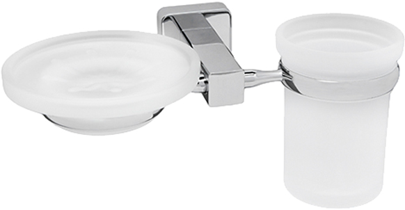 

Стакан WasserKRAFT Lippe K-6526 с мыльницей, Хром, Lippe K-6526