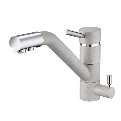 

Смеситель Emar Quartz ЕС - 3008 для кухни барит, Светло-серый, ЕС - 3008