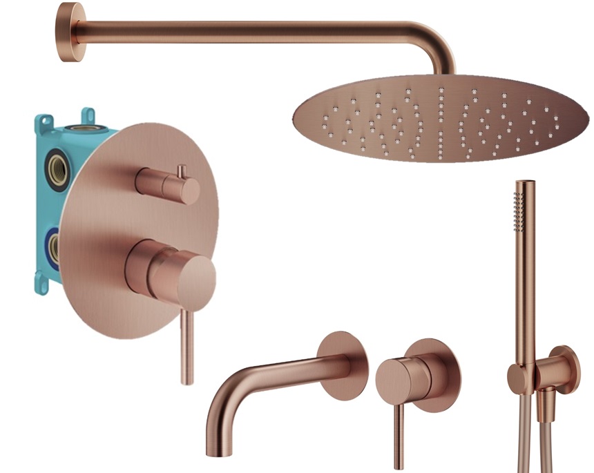 

Душевой комплект Plumberia Selection Ixo KITXO18RS210 медь брашированная, KITXO18RS210