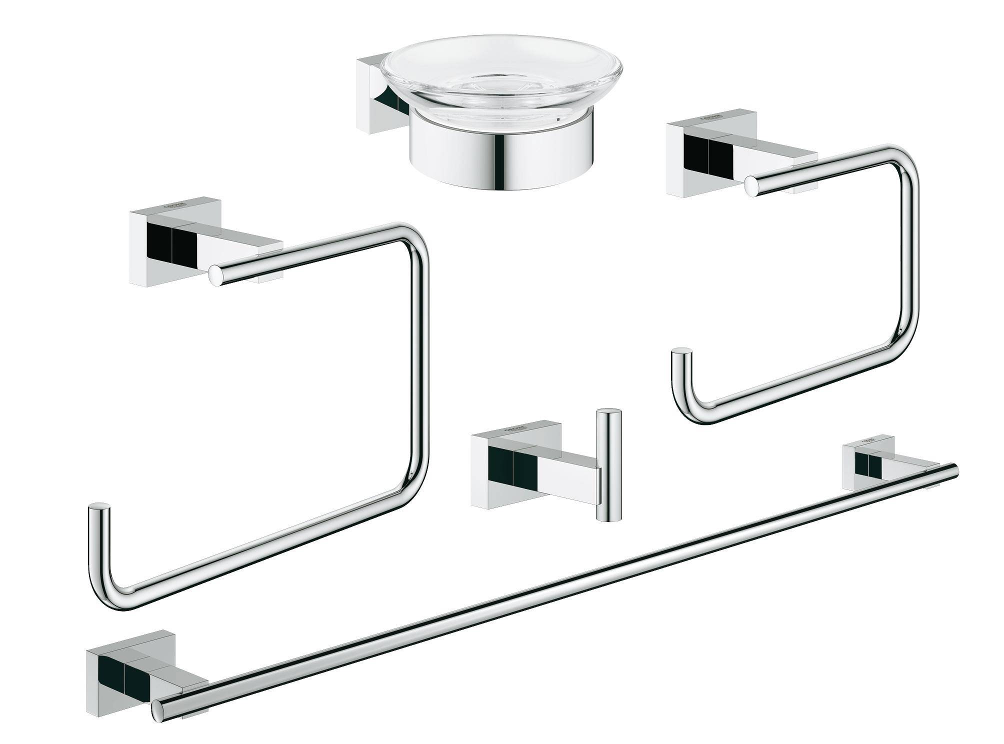 

Набор аксессуаров Grohe Essentials Cube 40758001 5 предметов, Хром, Essentials Cube 40758001