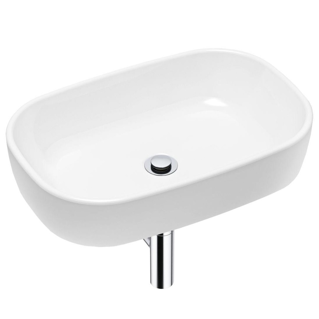 

Комплект 3 в 1 Lavinia Boho Bathroom Sink 21520035: накладная фарфоровая раковина 54 см, металлический сифон, донный клапан, Белый, 21520035