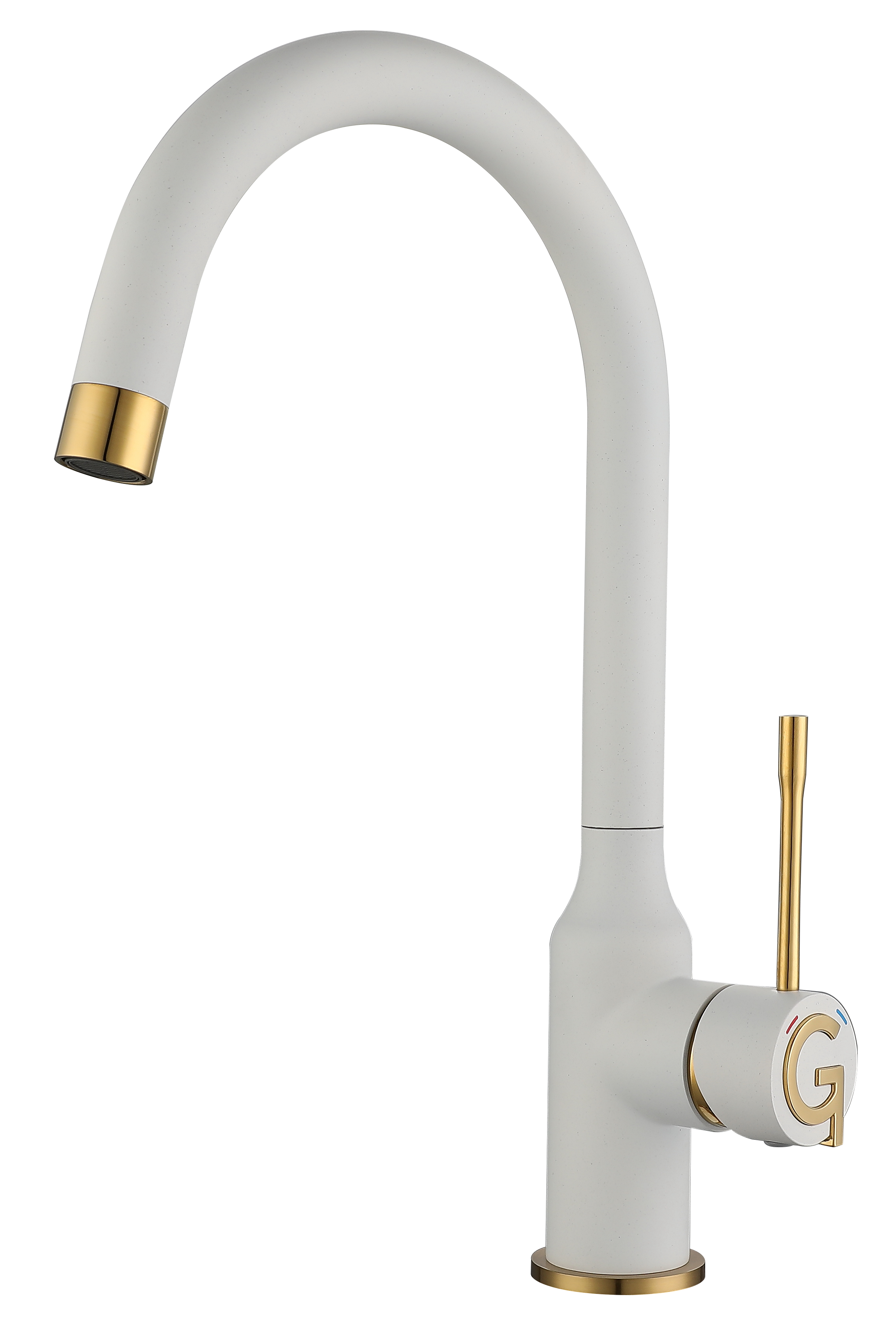 

Смеситель для кухонной мойки Rivelato Garda 1923502 brina oro, Золото / белый, 1923502 brina oro