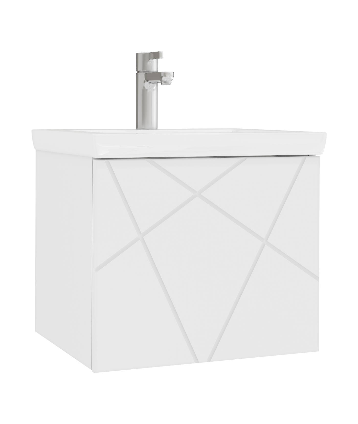 

Тумба с раковиной Vigo Geometry 50 подвесная, 1 ящик, белая (раковина Como 50), Белый, Geometry 032
