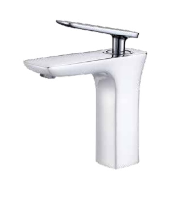 

Смеситель Grocenberg GB1001N-WC для раковины, хром/белый, GB1001N-WC