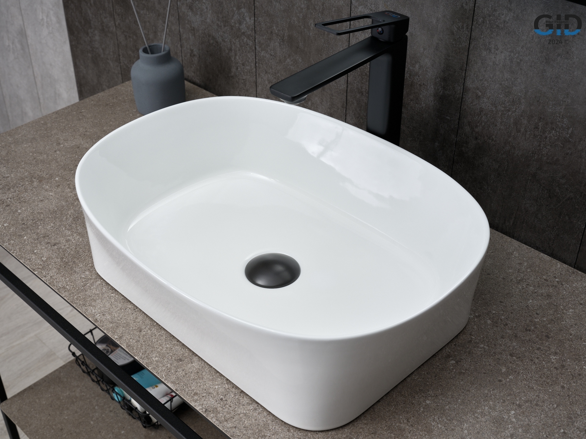 

Раковина Gid Creativo N9028 накладная 53х36 белая, Белый, Creativo N9028