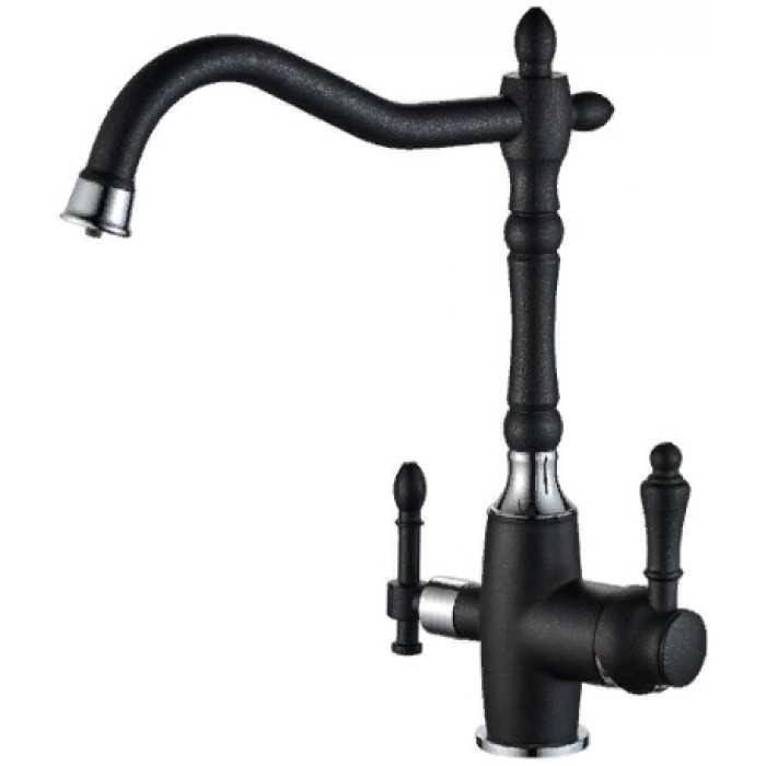 

Смеситель для кухонной мойки Steel Hammer SH 812 Black CR, Черный/хром, SH 812 Black CR